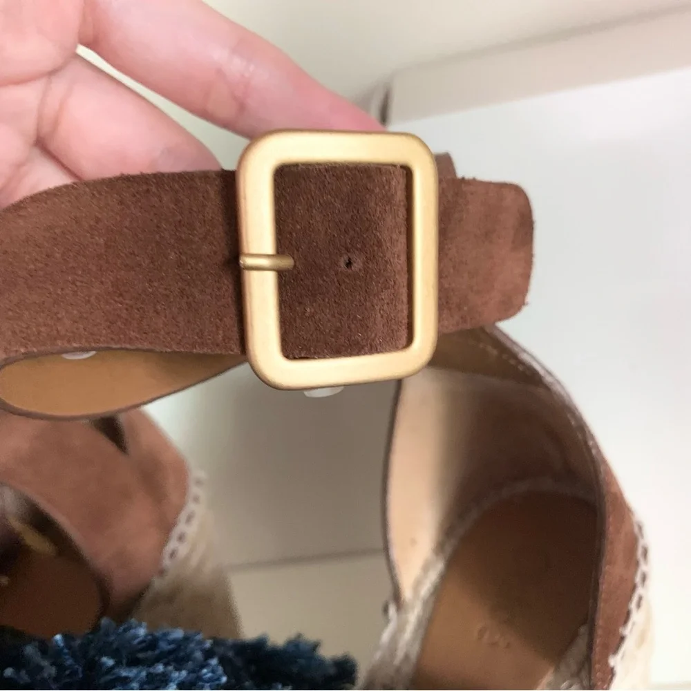 Chloe suede denim wedge heels